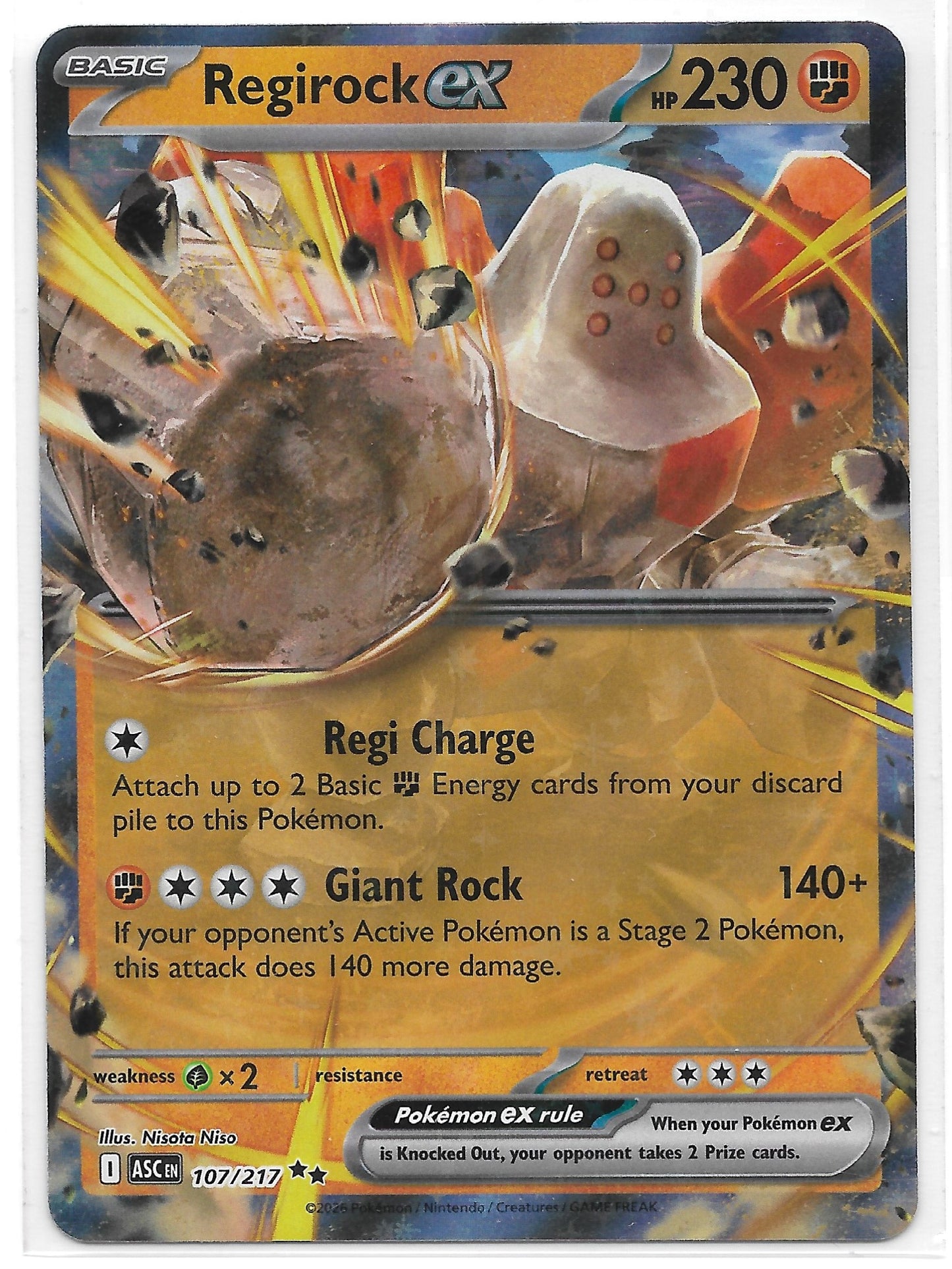 Regirock ex 107/217 - Einzelkarte Englisch