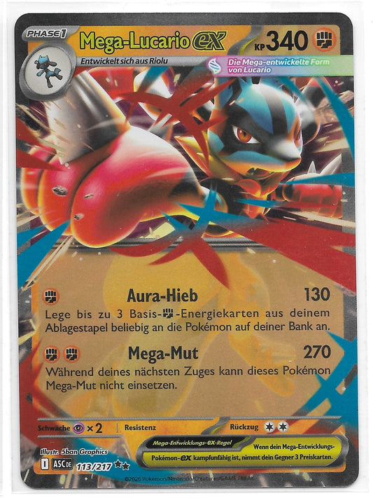 Mega-Lucario ex 113/217 - Einzelkarte Deutsch