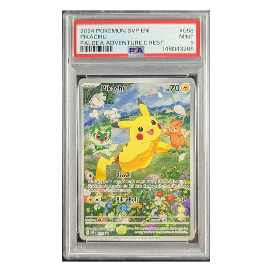 PSA 9 MINT | Paldea Adventure Chest - Pikachu 088 Black Star Promo Englisch